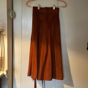 Vintage Suede Wrap Cowgirl Skirt